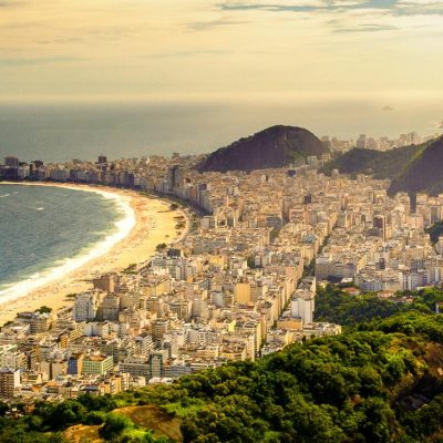 Buildings at the waterfront, Copacabana Beach, Rio de Janeiro, Brazil